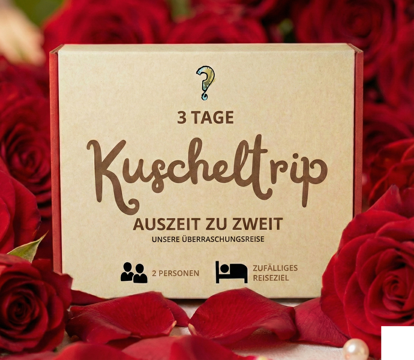 Kuscheltrip Geschenkbox | 3 Tage Überraschungs-Kurzurlaub für 2 Personen